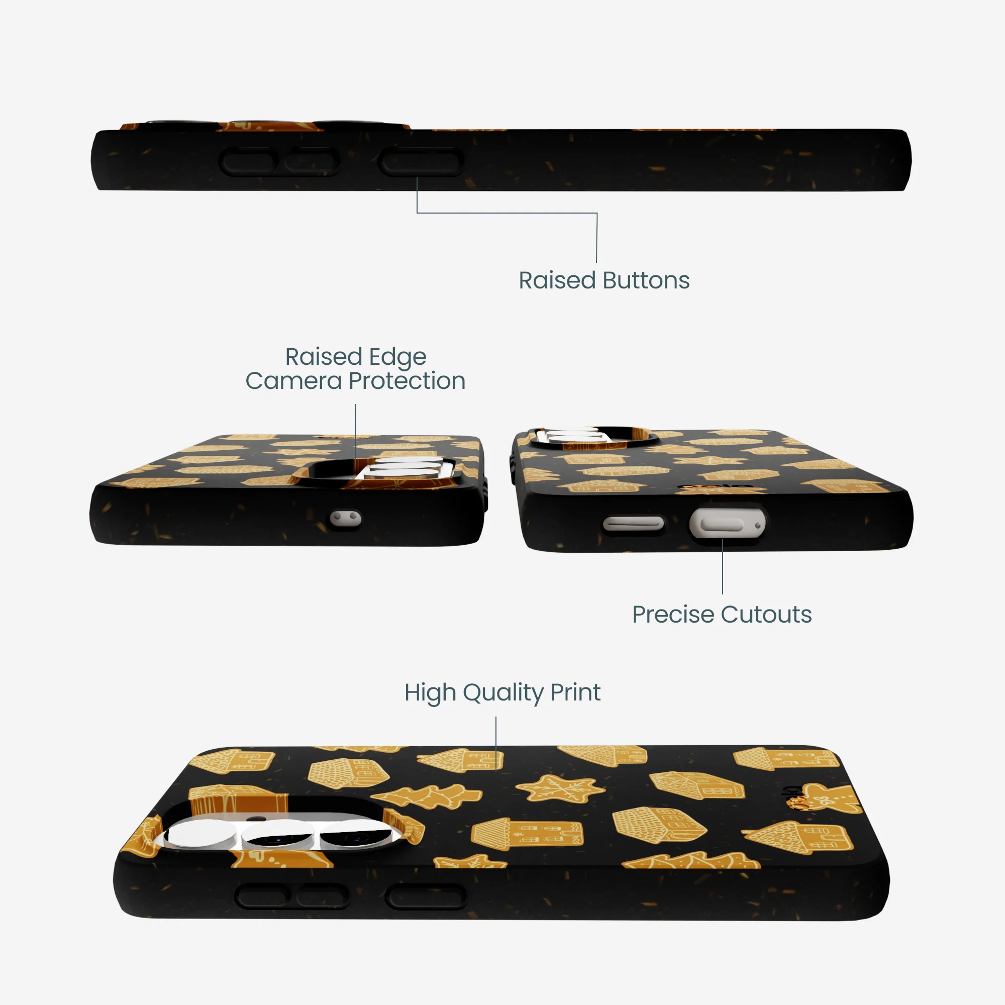 Black Gingerbread Dreams Samsung Galaxy S26 Case - Image 3