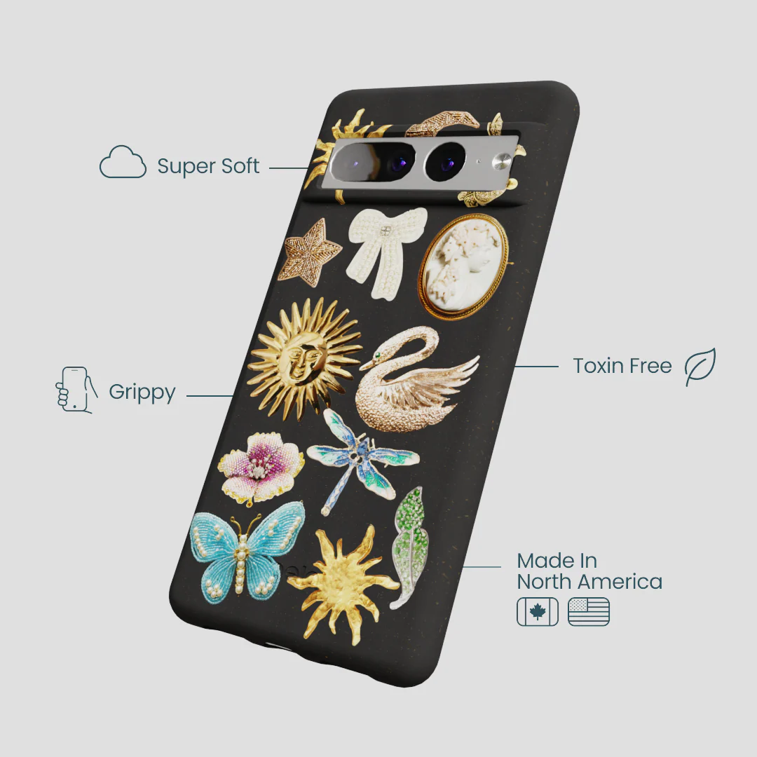 Black Heirloom Collage Google Pixel 7 Pro Case - Image 4