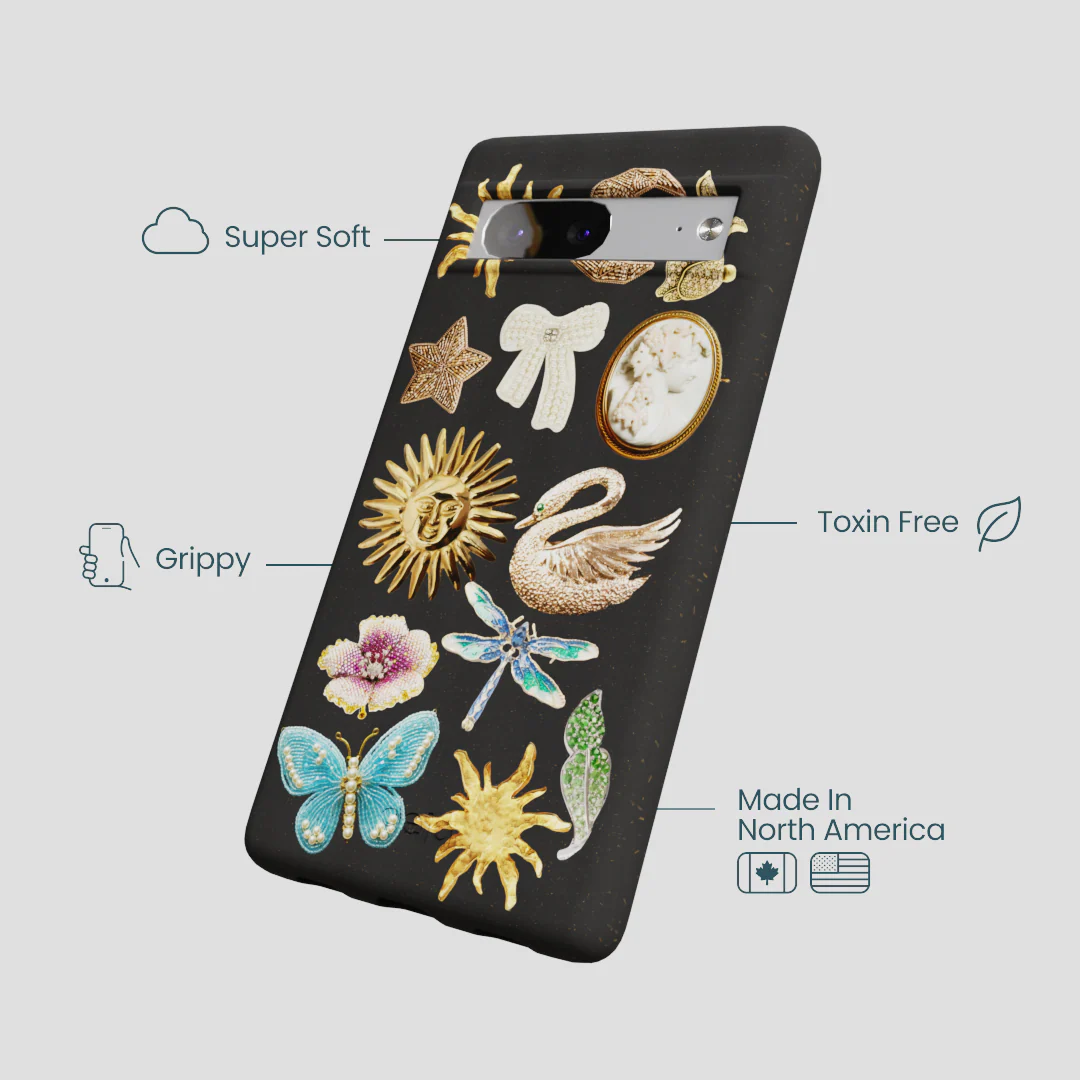 Black Heirloom Collage Google Pixel 7a Case - Image 4