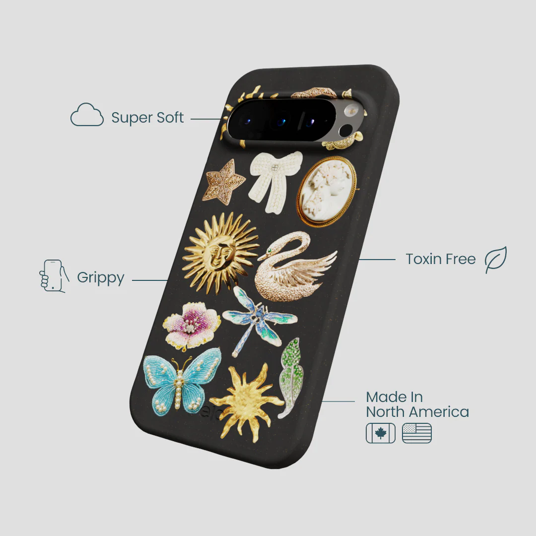 Black Heirloom Collage Google Pixel 9/9 Pro Case - Image 4