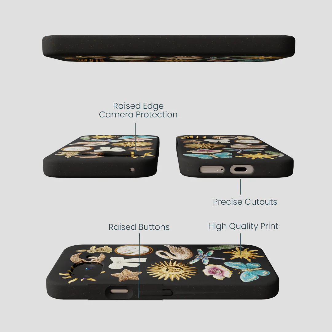 Black Heirloom Collage Google Pixel 9a Case - Image 3