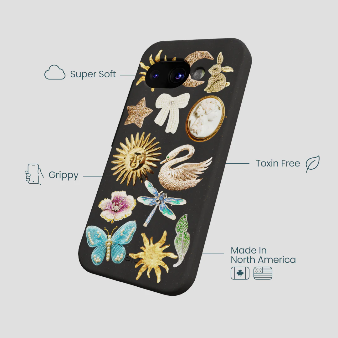 Black Heirloom Collage Google Pixel 9a Case - Image 4