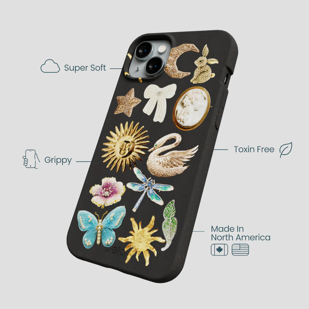 Black Heirloom Collage iPhone 15 Plus Case - Image 4