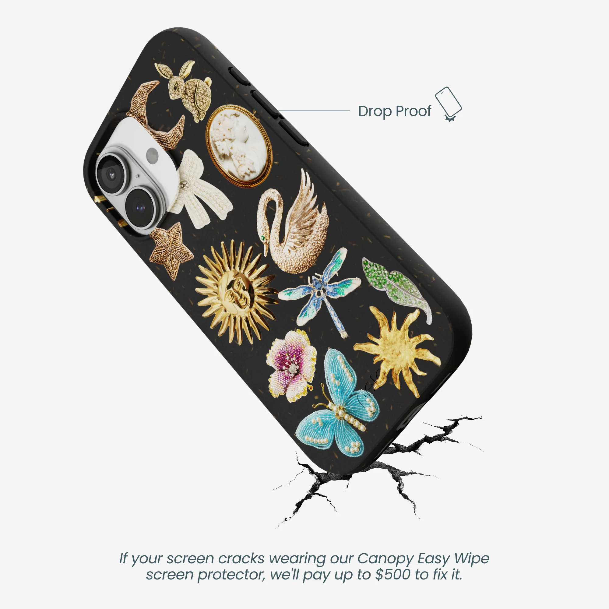 Black Heirloom Collage iPhone 17 Case - Image 5