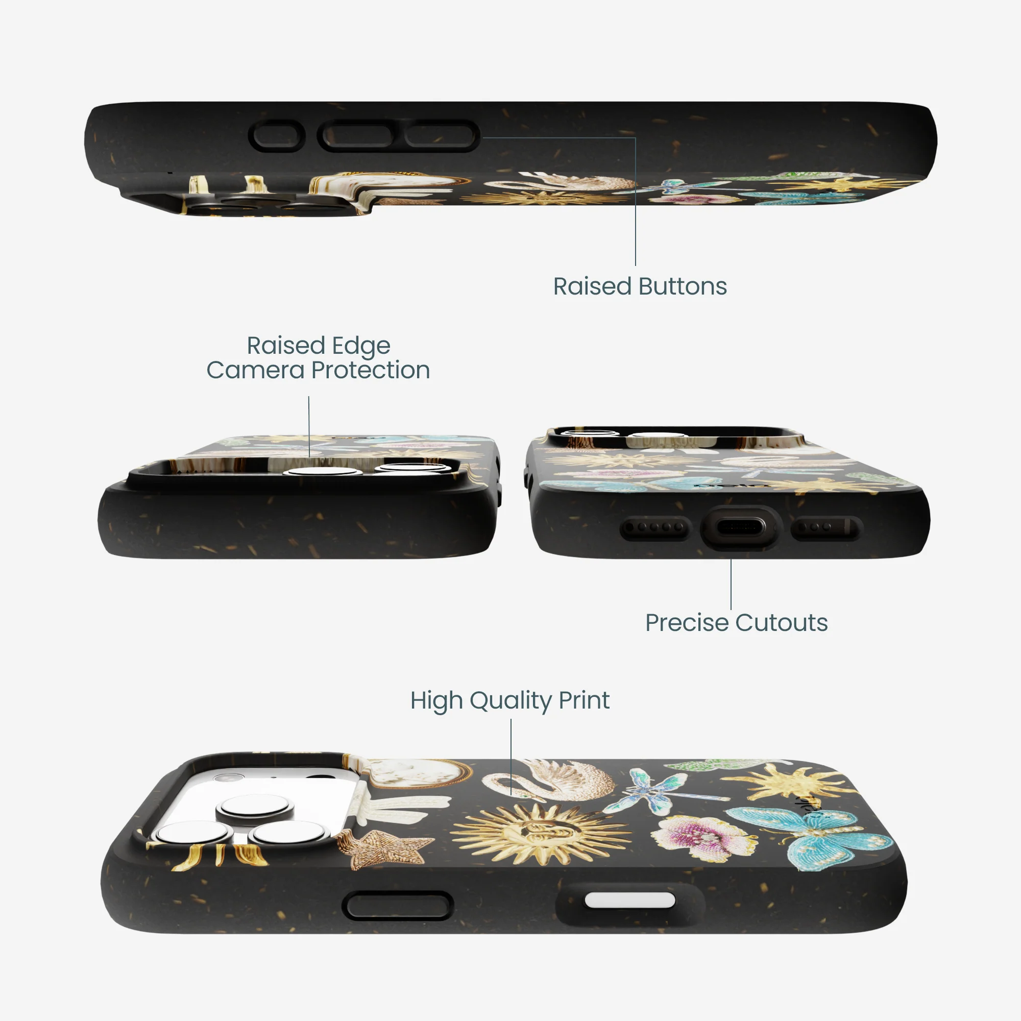 Black Heirloom Collage iPhone 17 Pro Case - Image 3