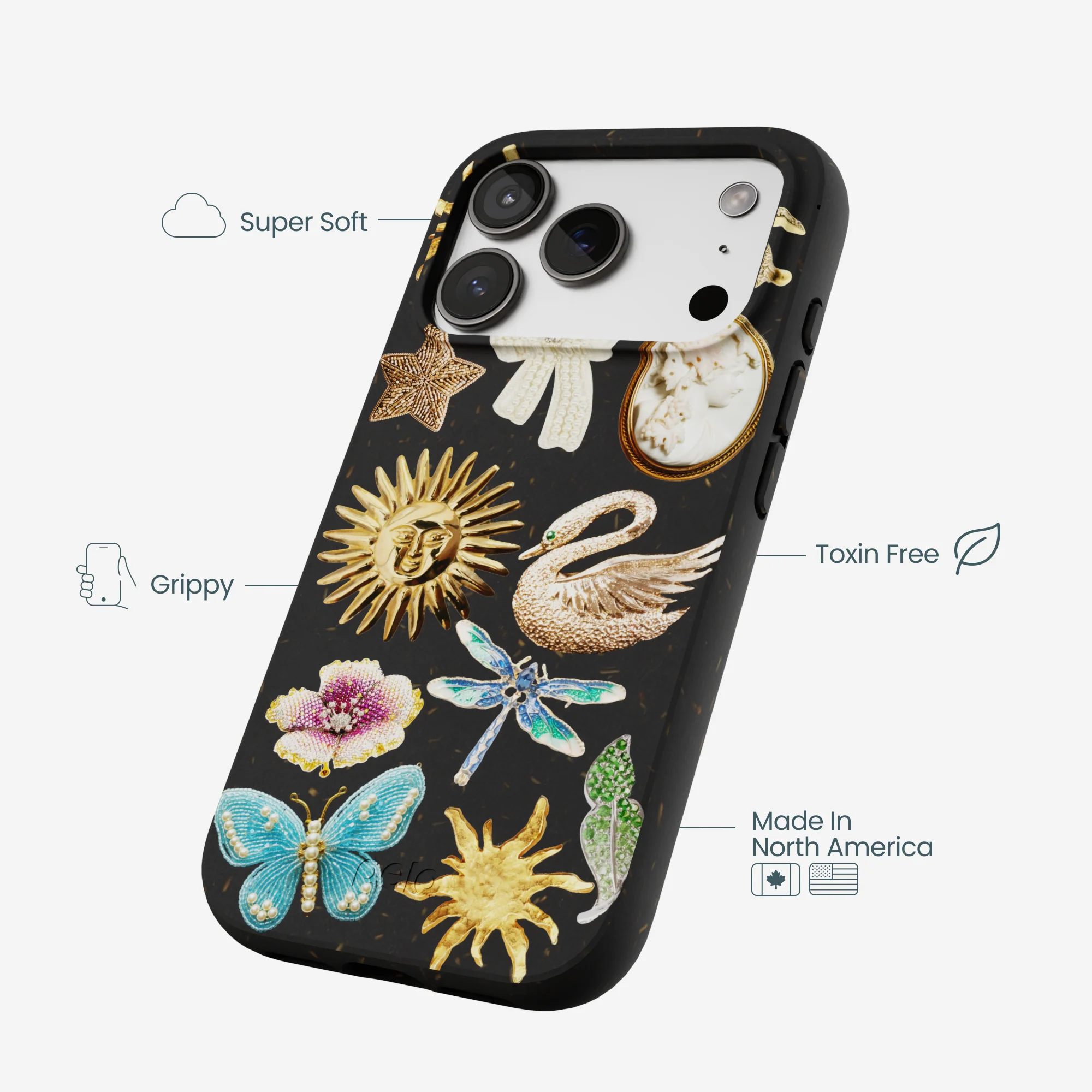 Black Heirloom Collage iPhone 17 Pro Case - Image 4