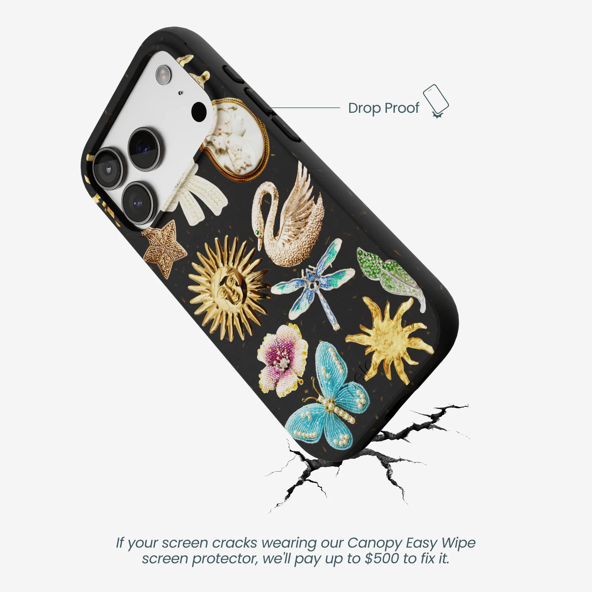 Black Heirloom Collage iPhone 17 Pro Case - Image 5