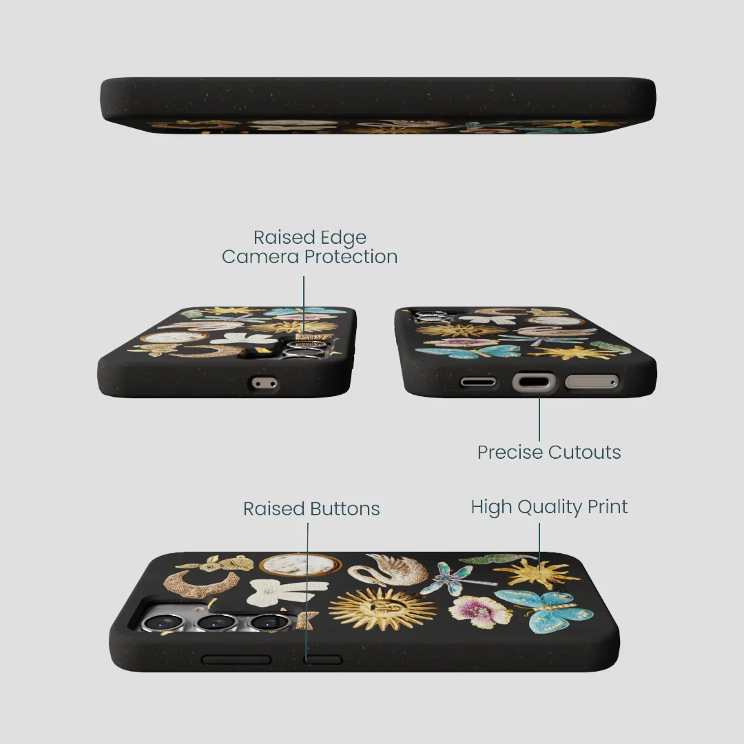 Black Heirloom Collage Samsung Galaxy S25 Case - Image 3