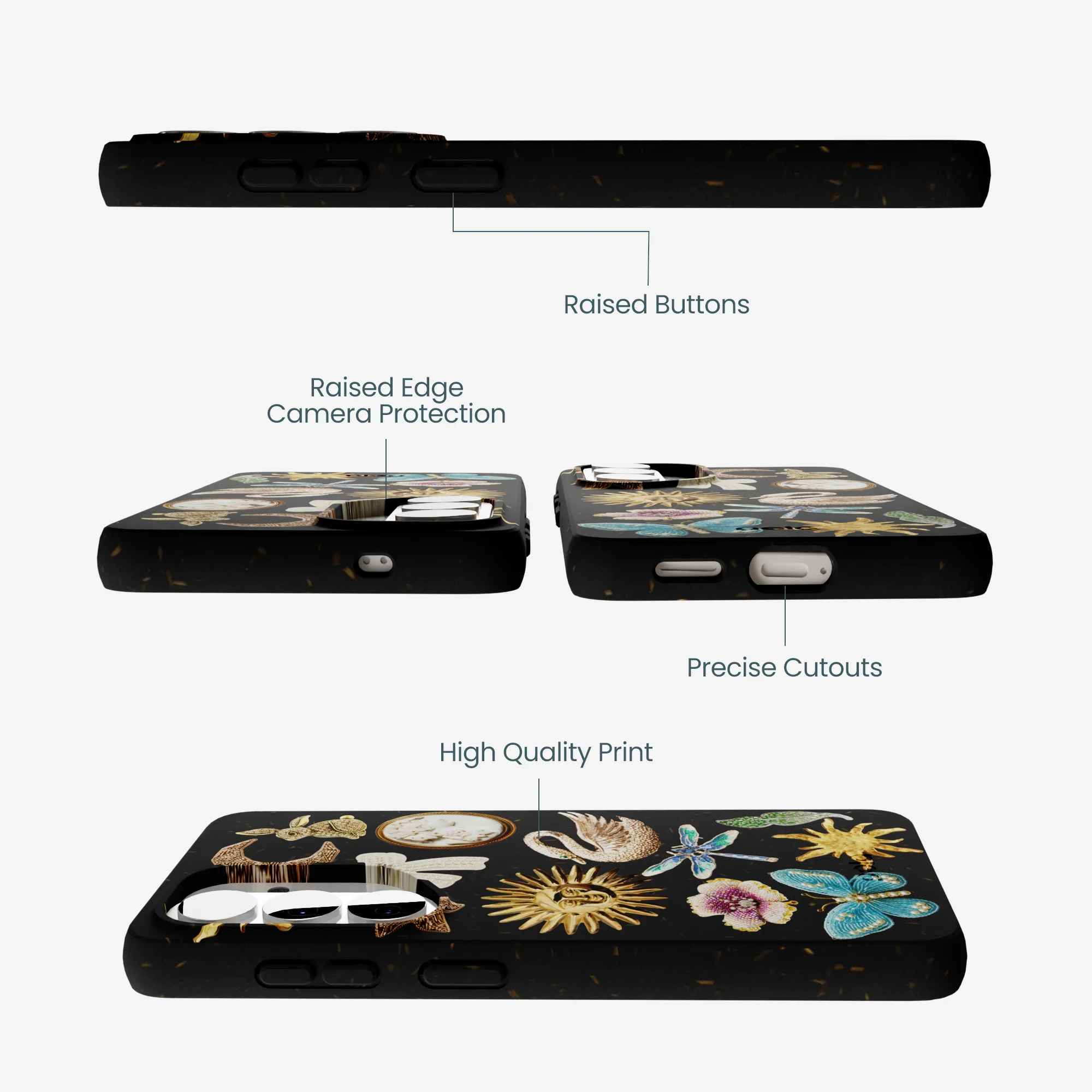 Black Heirloom Collage Samsung Galaxy S26 Case - Image 3