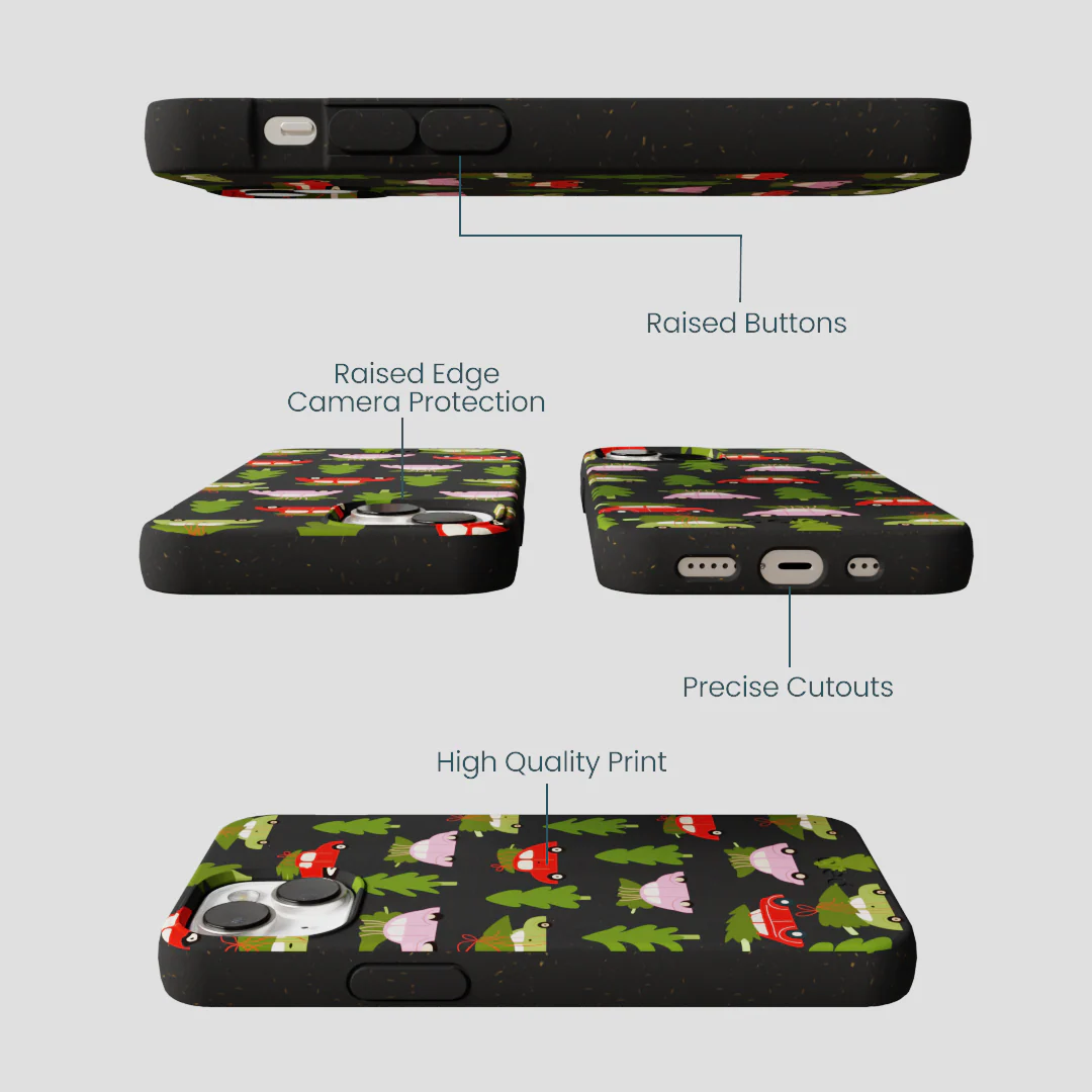 Black Holiday Caravan iPhone 13 Case - Image 3