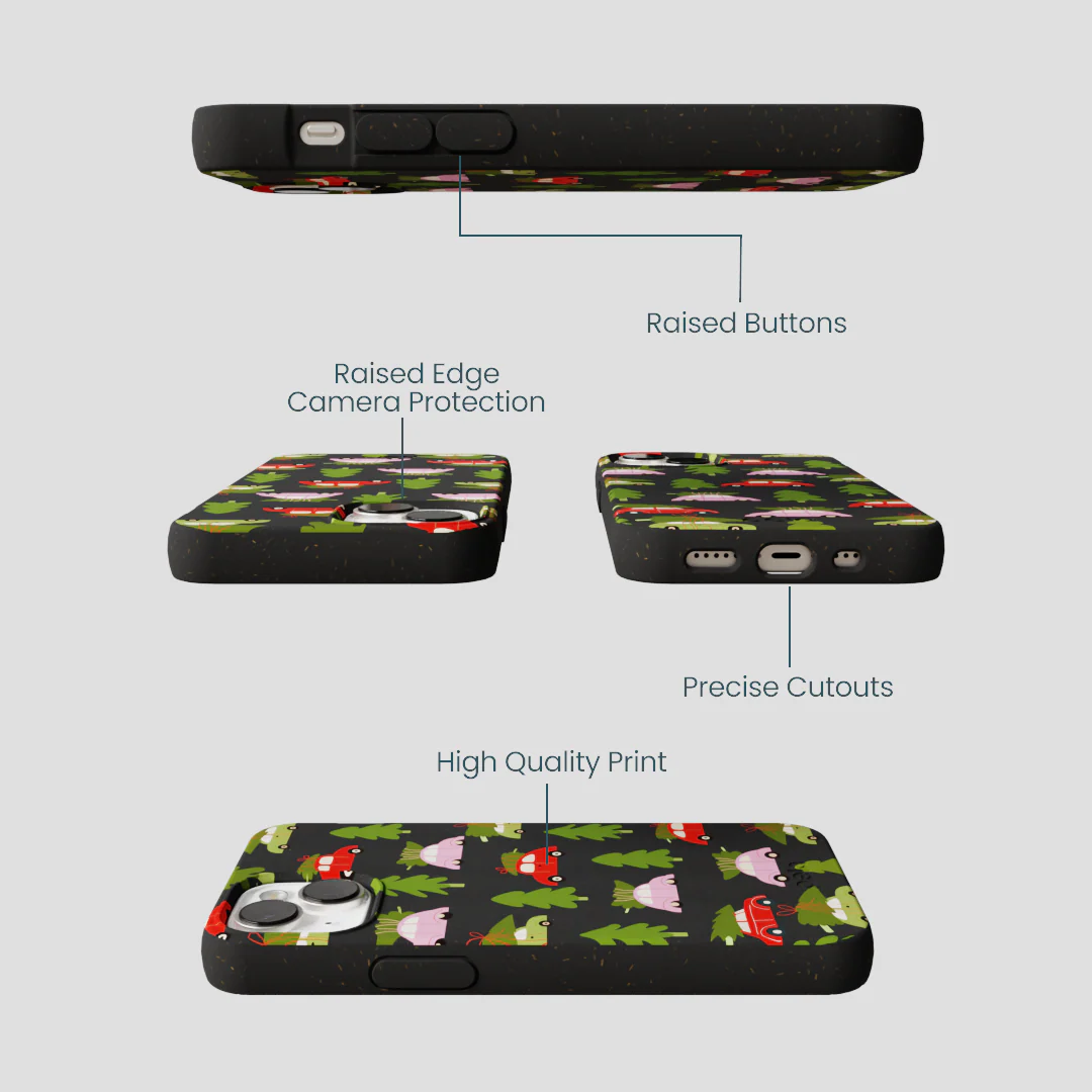 Black Holiday Caravan iPhone 13 Mini Case - Image 3