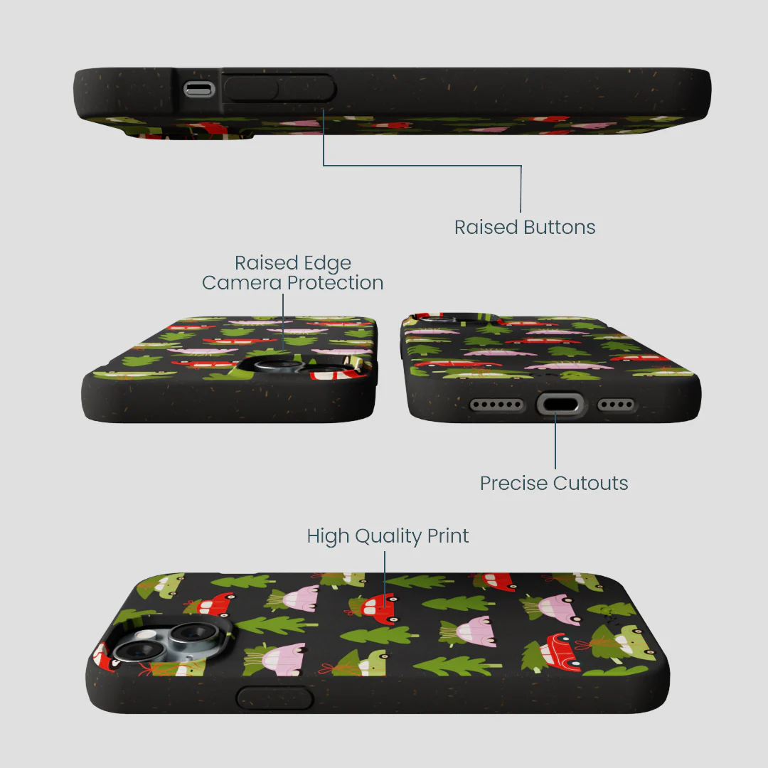 Black Holiday Caravan iPhone 14 Plus Case - Image 3