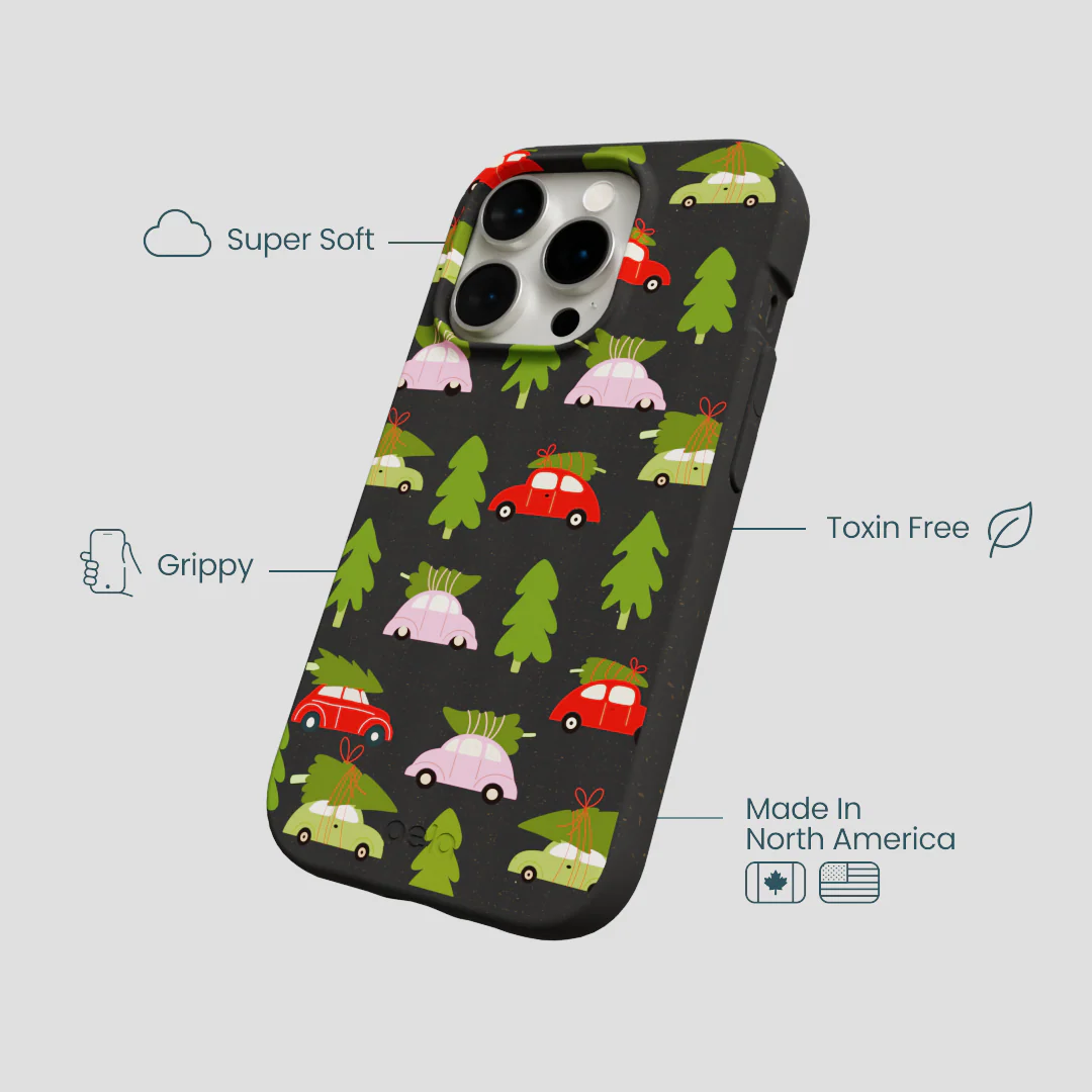 Black Holiday Caravan iPhone 14 Pro Case - Image 4