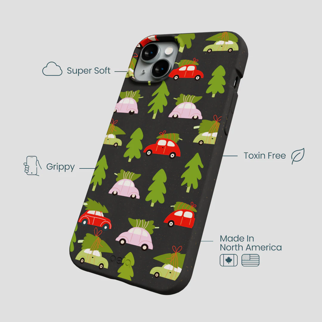 Black Holiday Caravan iPhone 15 Plus Case - Image 4