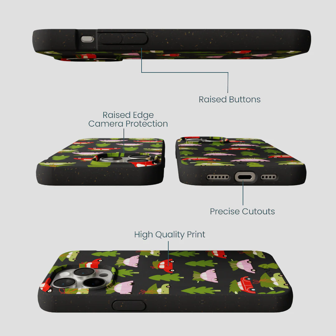 Black Holiday Caravan iPhone 15 Pro Max Case - Image 3