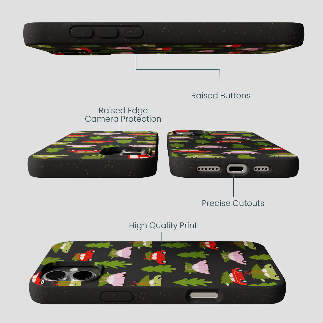 Black Holiday Caravan iPhone 16 Plus Case - Image 3