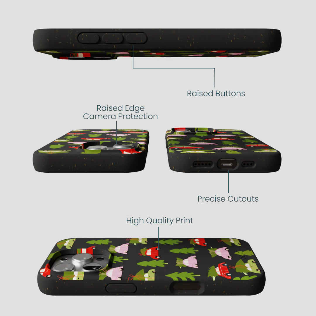 Black Holiday Caravan iPhone 16 Pro Case - Image 3