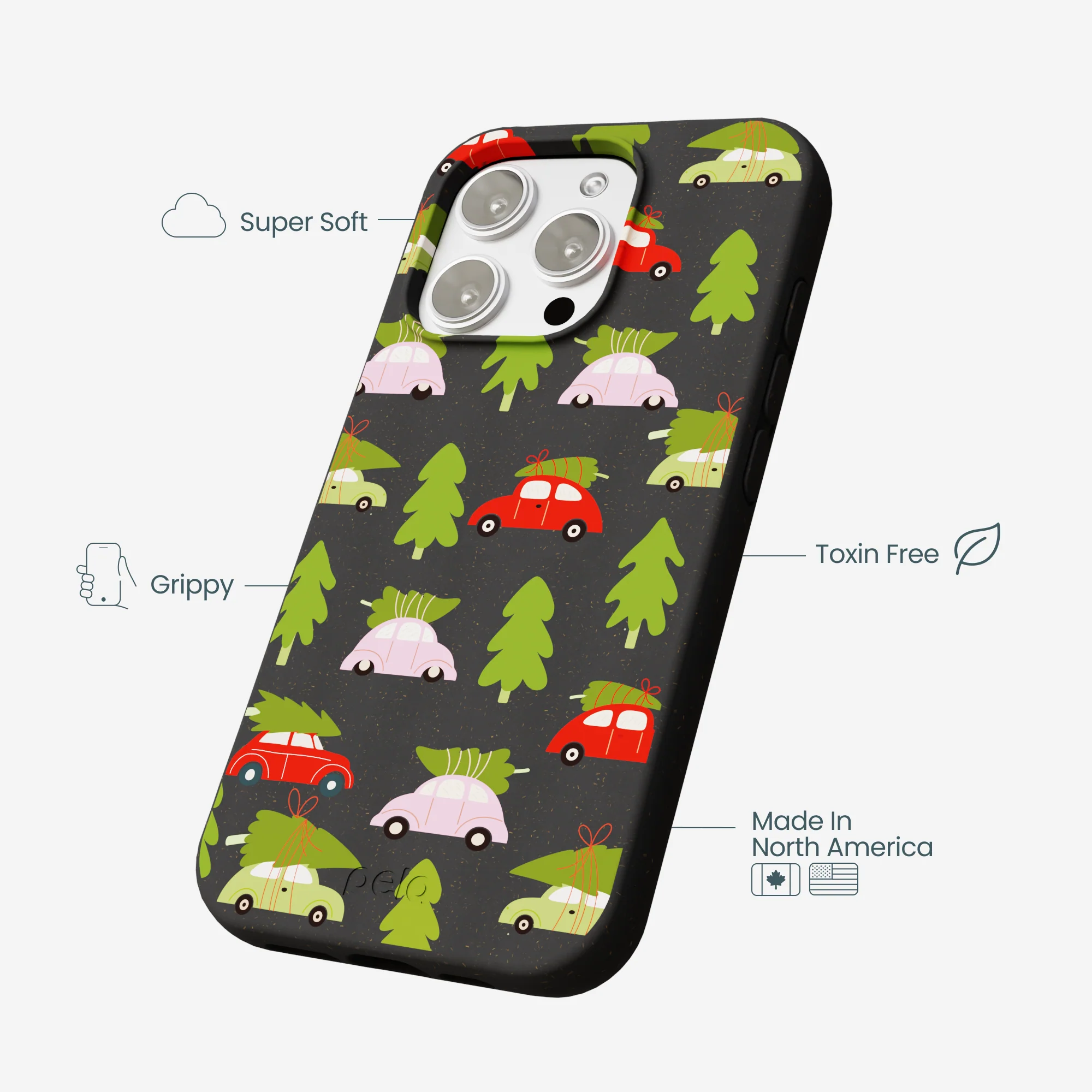 Black Holiday Caravan iPhone 16 Pro Max Case - Image 4