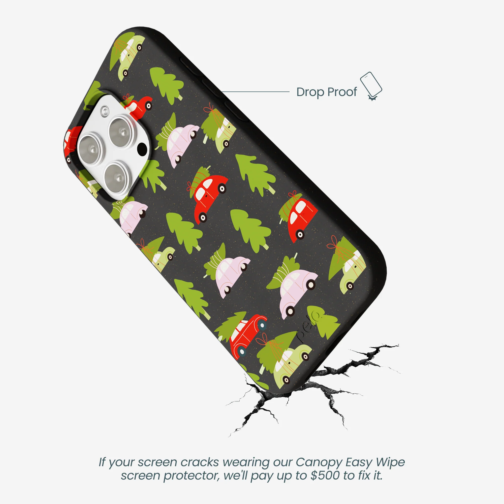 Black Holiday Caravan iPhone 16 Pro Max Case - Image 5