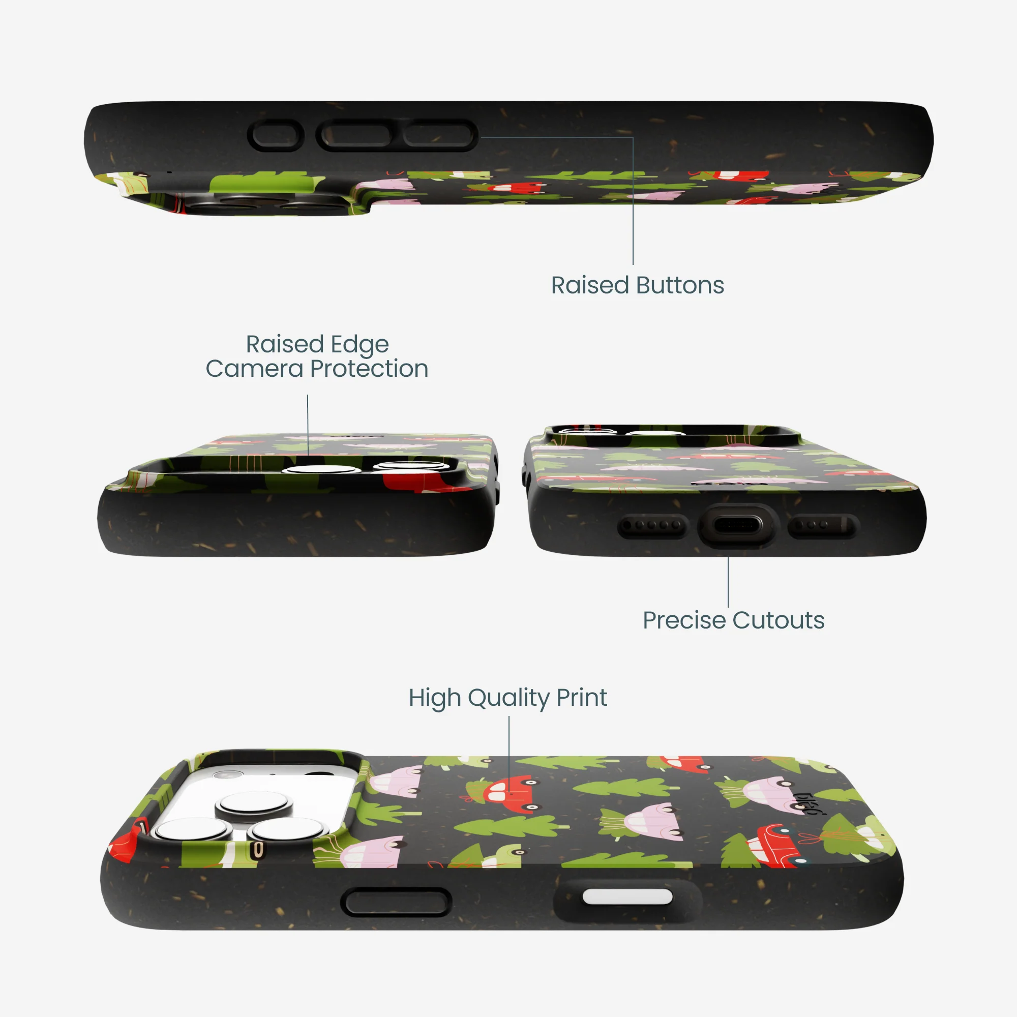Black Holiday Caravan iPhone 17 Pro Case - Image 3