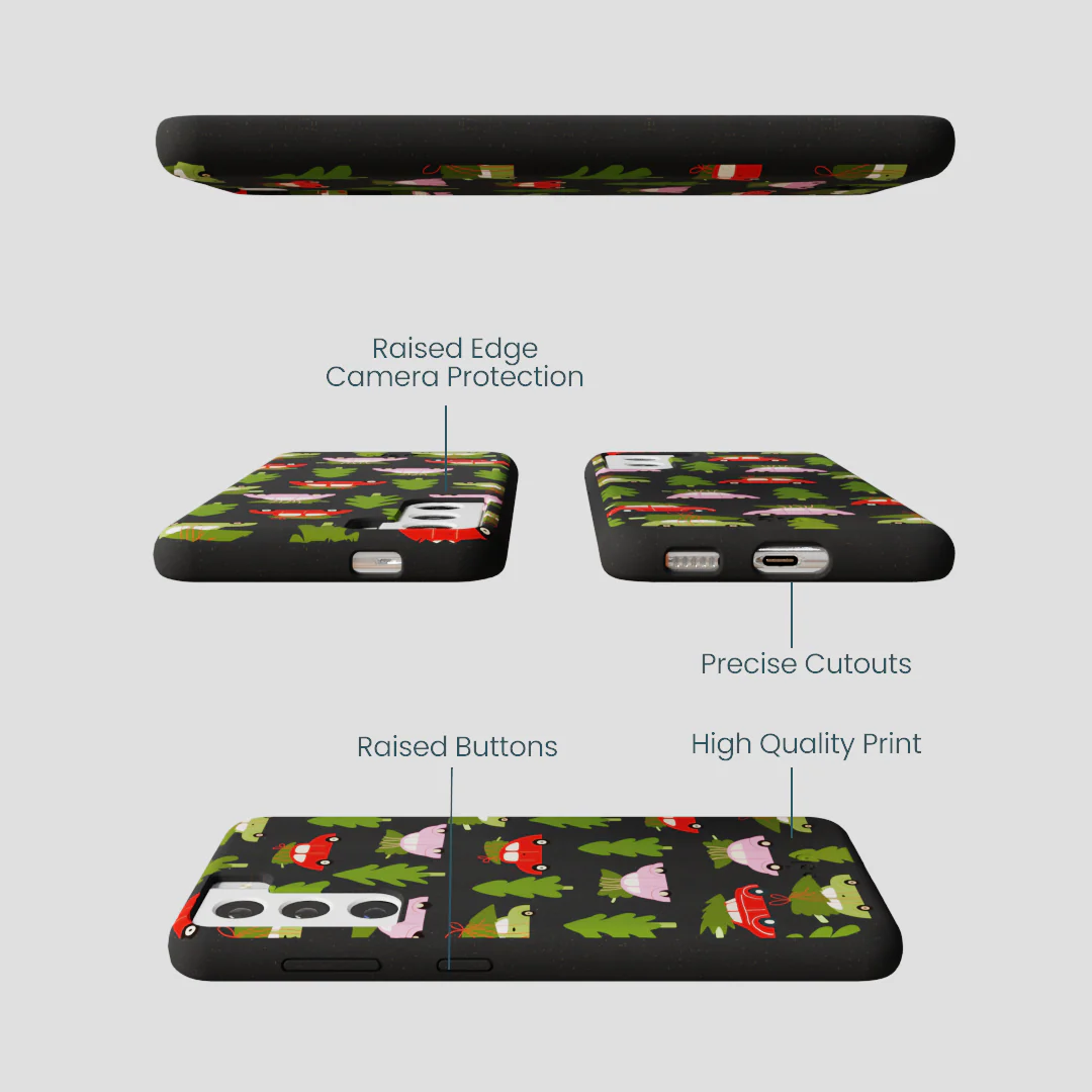 Black Holiday Caravan Samsung Galaxy S22 Case - Image 3
