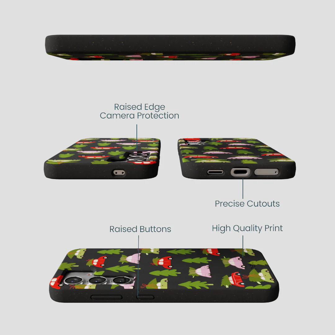 Black Holiday Caravan Samsung Galaxy S25 Case - Image 3