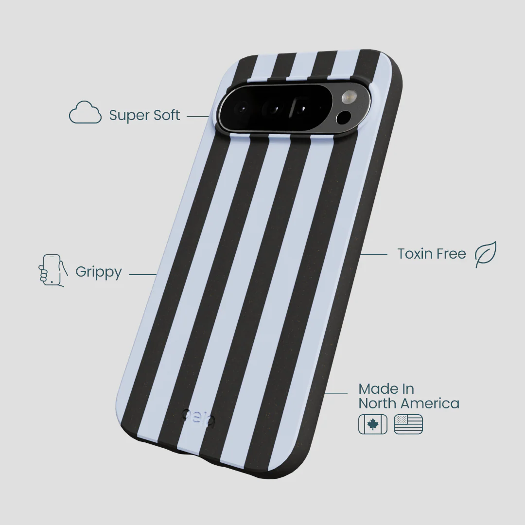 Black Ice Blue Stripes Google Pixel 10 Pro XL Case - Image 3