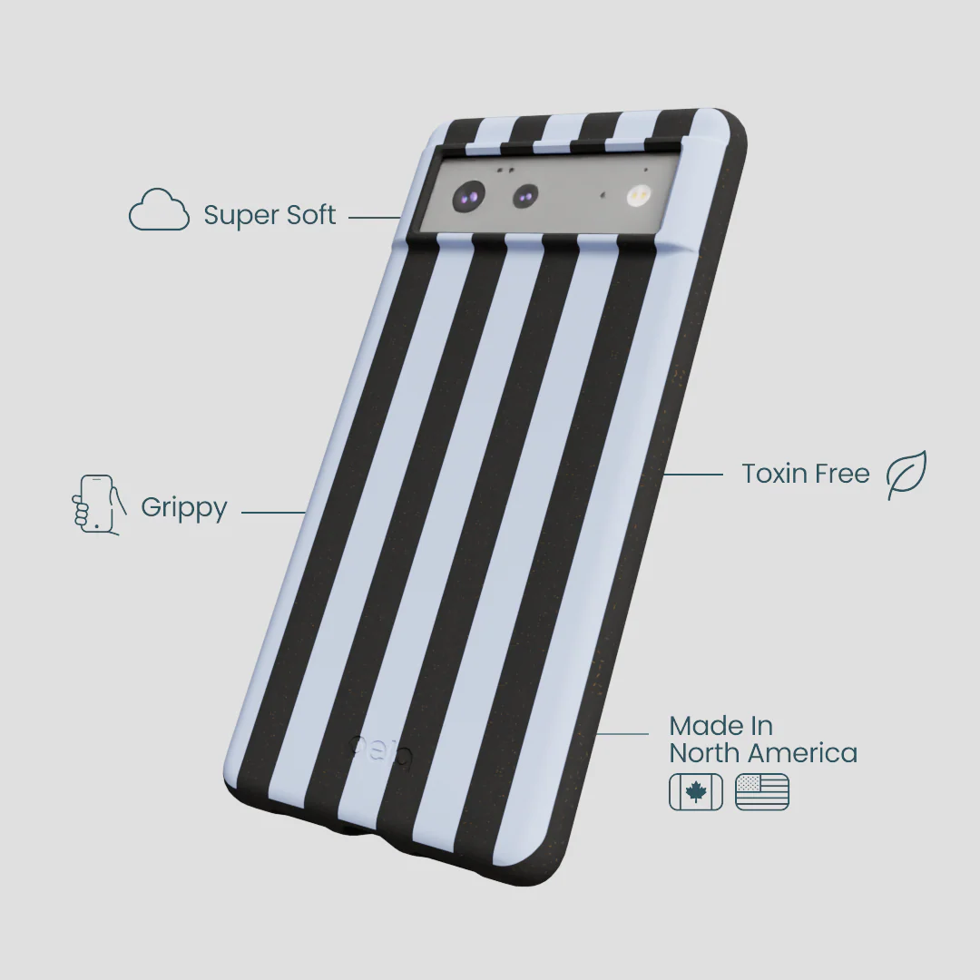 Black Ice Blue Stripes Google Pixel 6 Case - Image 3