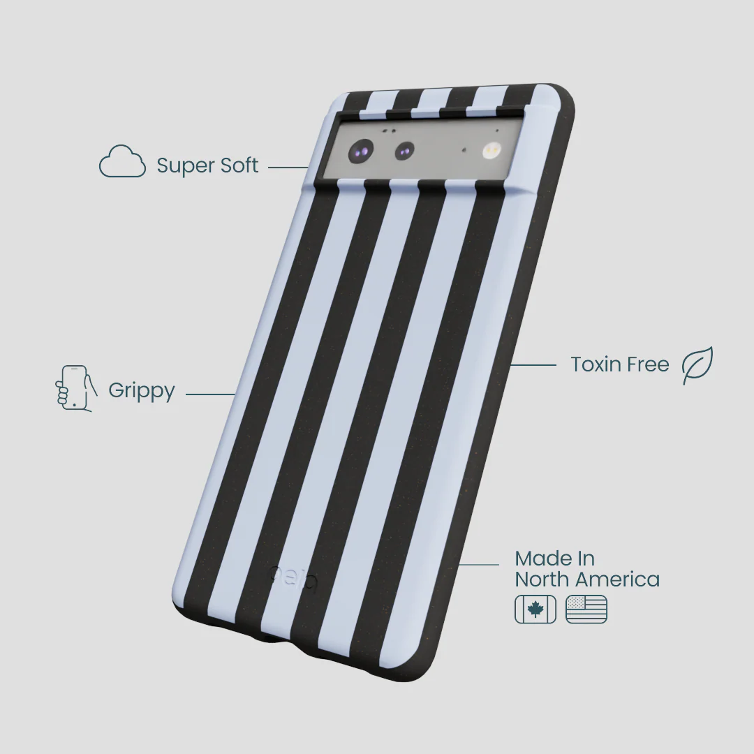 Black Ice Blue Stripes Google Pixel 6a Case - Image 3