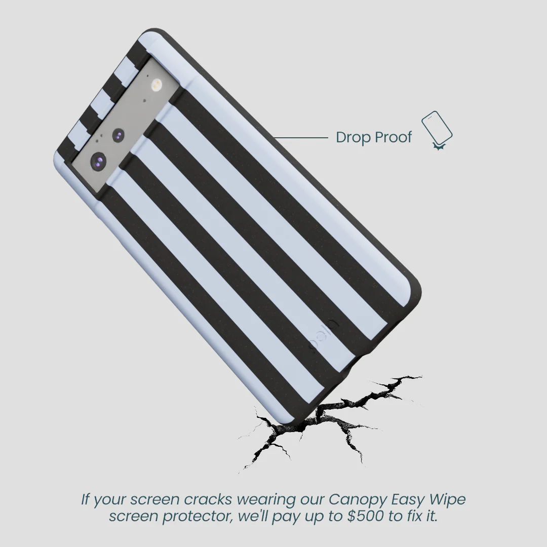 Black Ice Blue Stripes Google Pixel 6a Case - Image 4