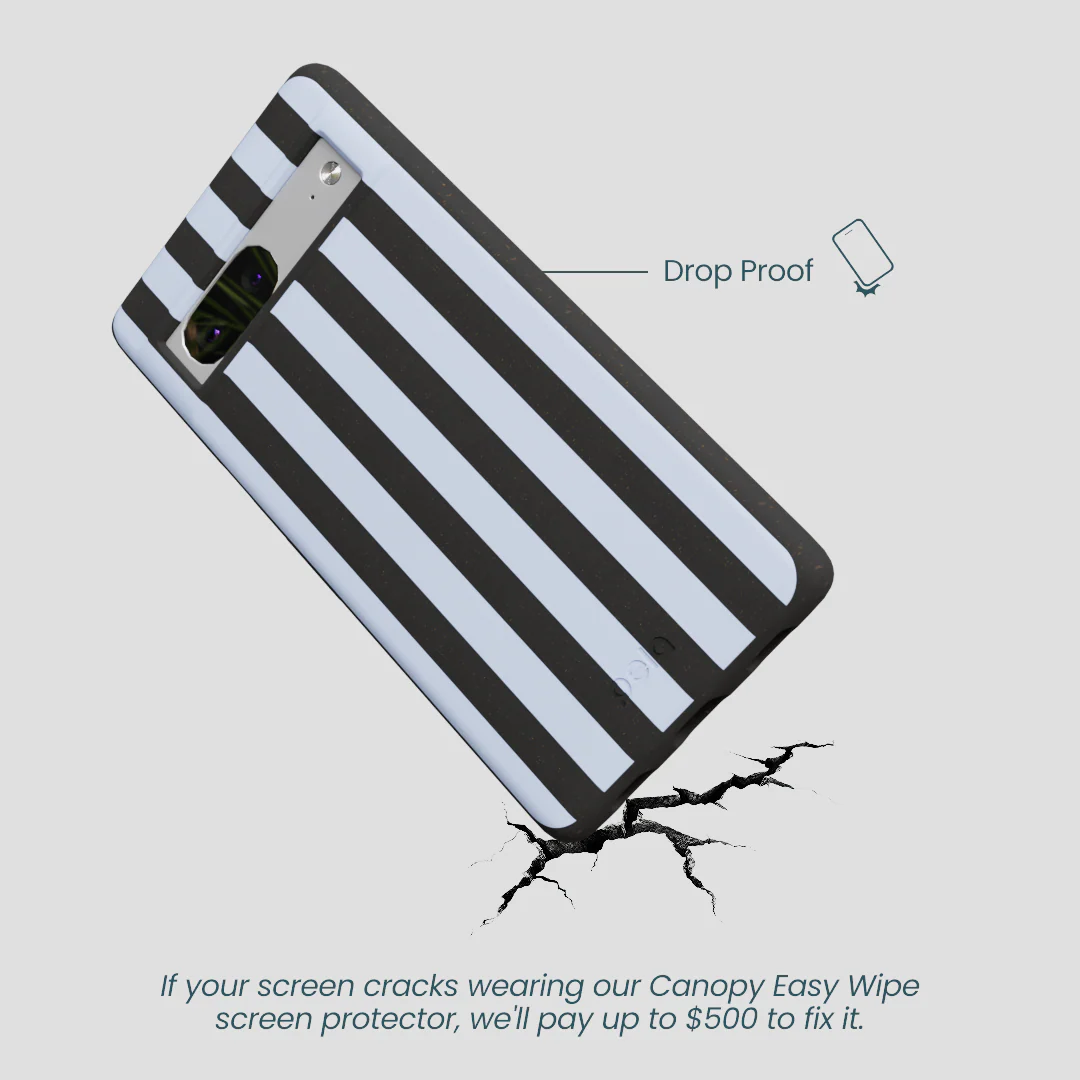 Black Ice Blue Stripes Google Pixel 7 Case - Image 4