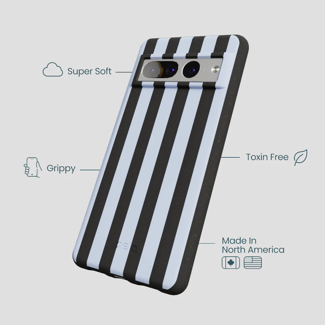 Black Ice Blue Stripes Google Pixel 7 Pro Case - Image 3