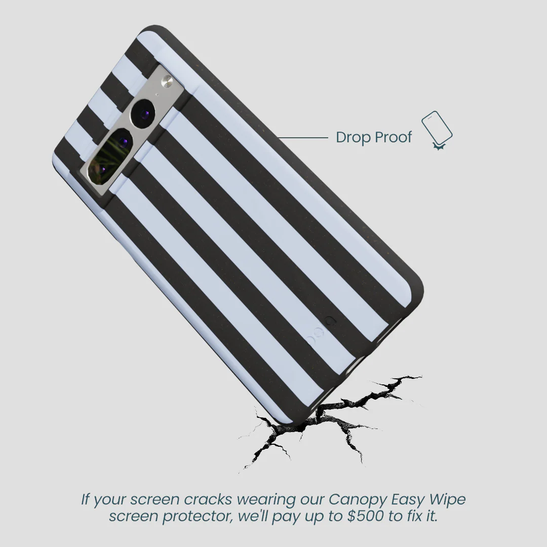 Black Ice Blue Stripes Google Pixel 7 Pro Case - Image 4