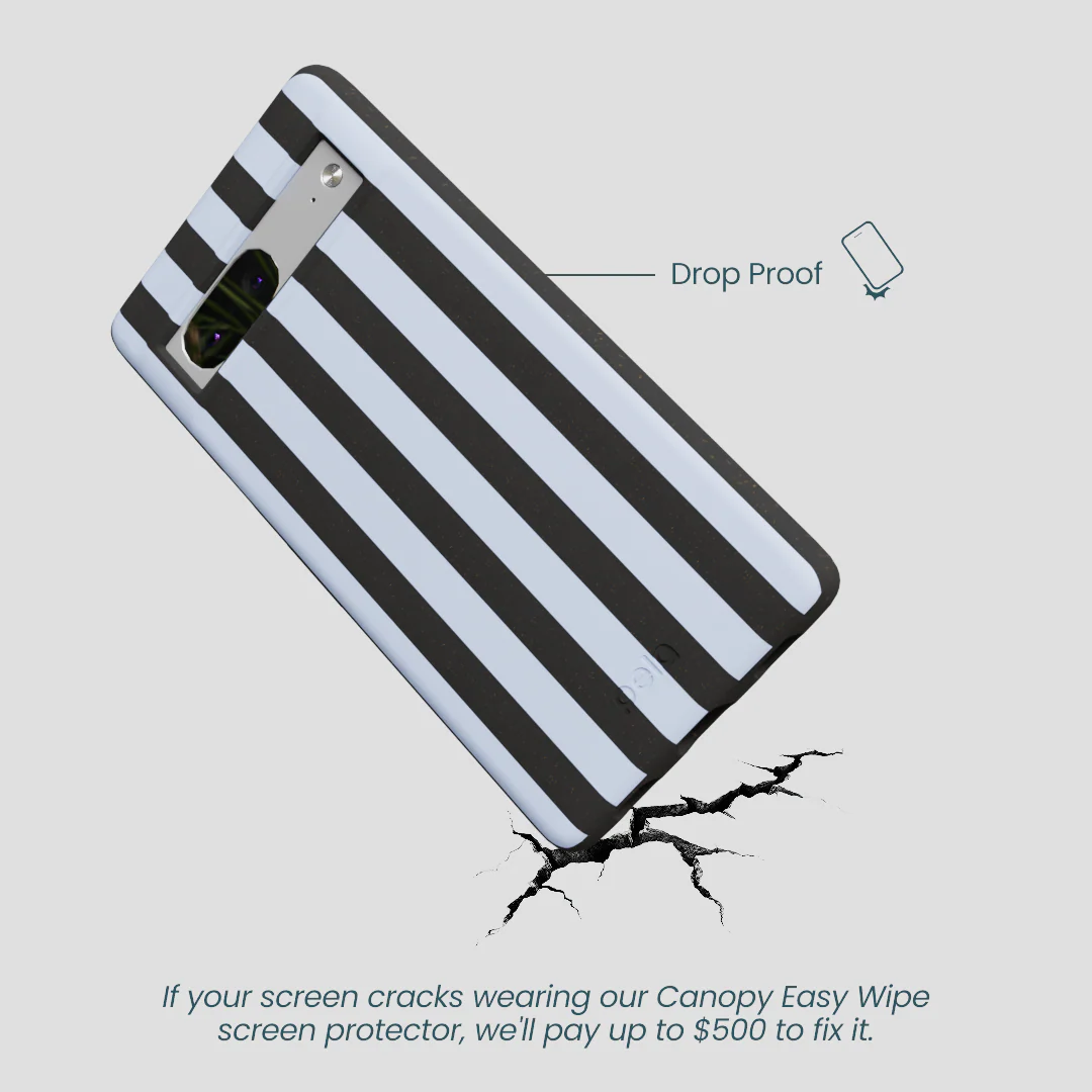 Black Ice Blue Stripes Google Pixel 7a Case - Image 4
