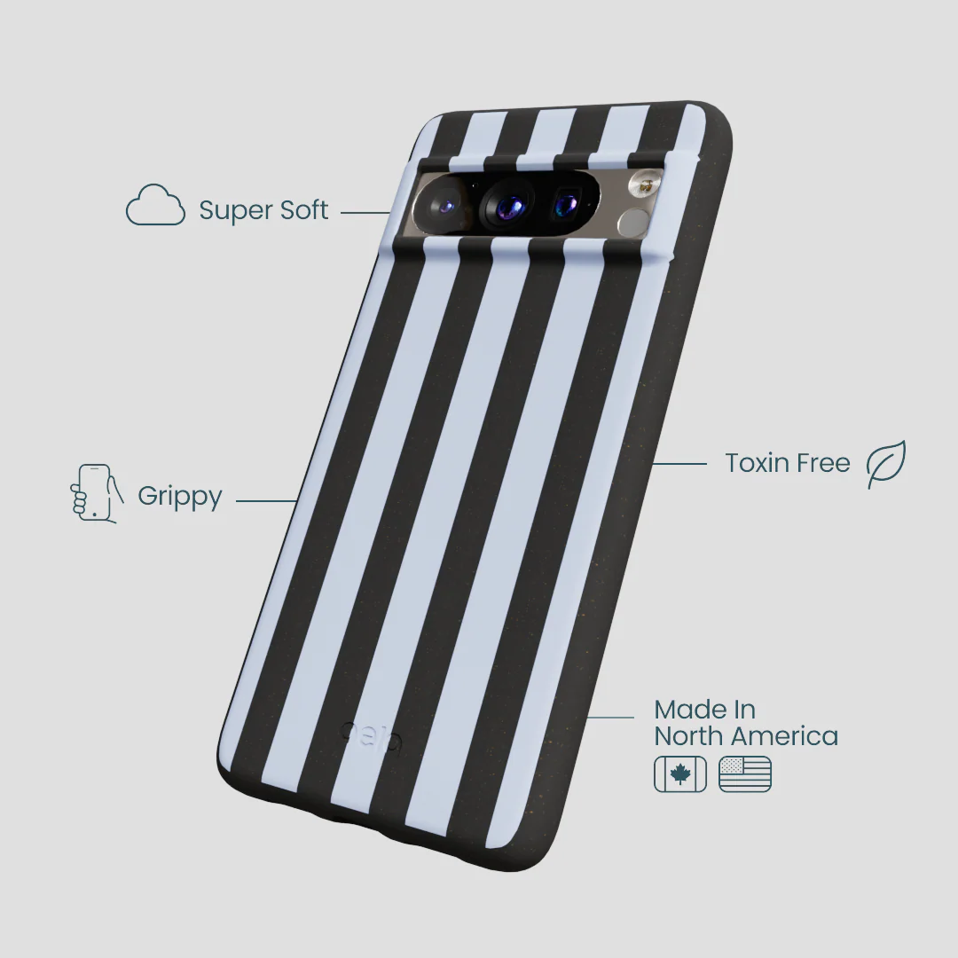 Black Ice Blue Stripes Google Pixel 8 Pro Case - Image 3