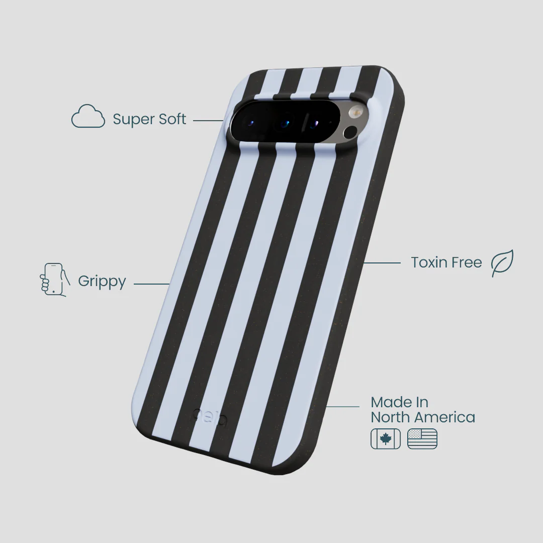 Black Ice Blue Stripes Google Pixel 9/9 Pro Case - Image 3