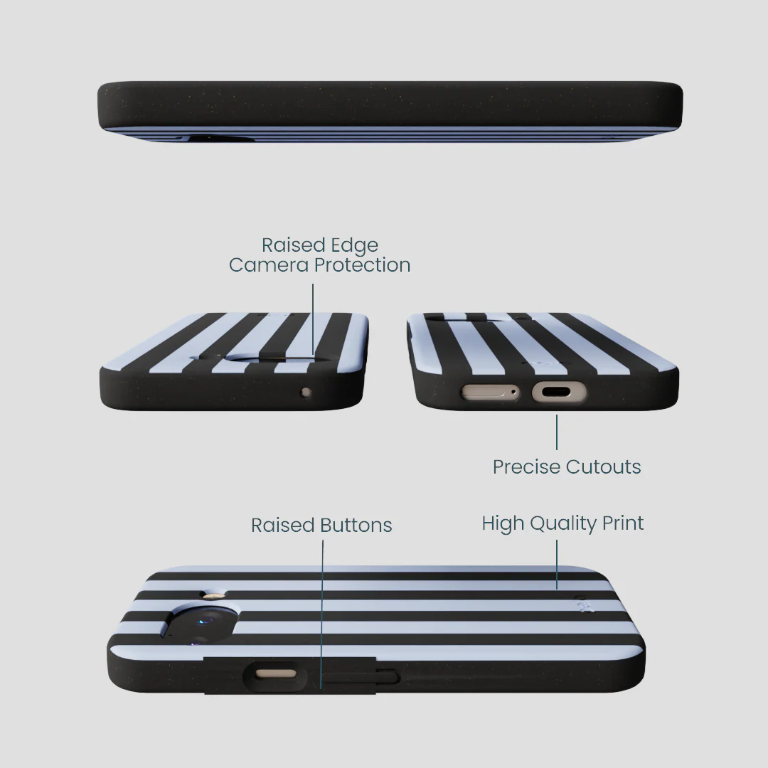 Black Ice Blue Stripes Google Pixel 9a Case - Image 2