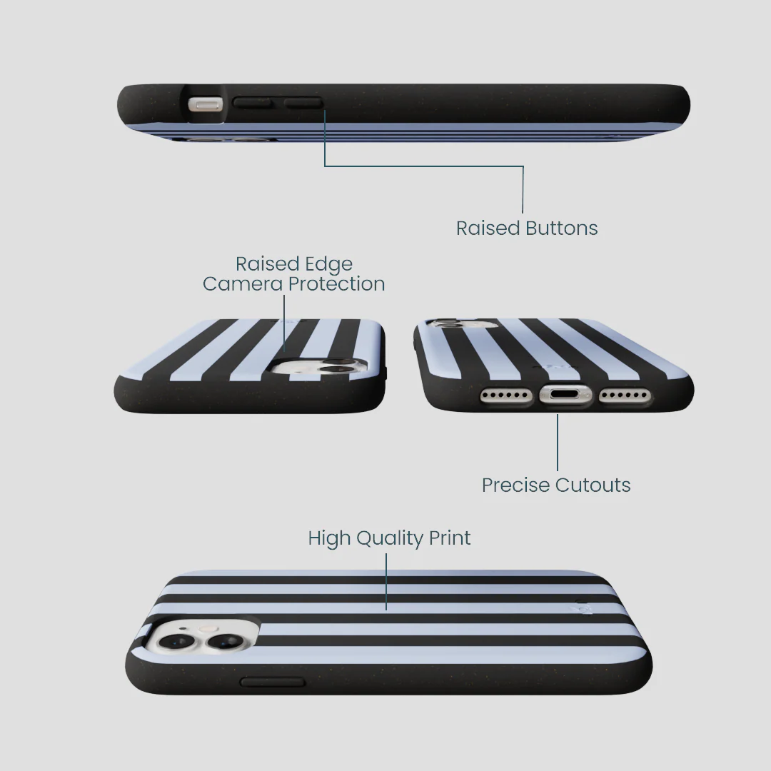 Black Ice Blue Stripes iPhone 11 Case - Image 3