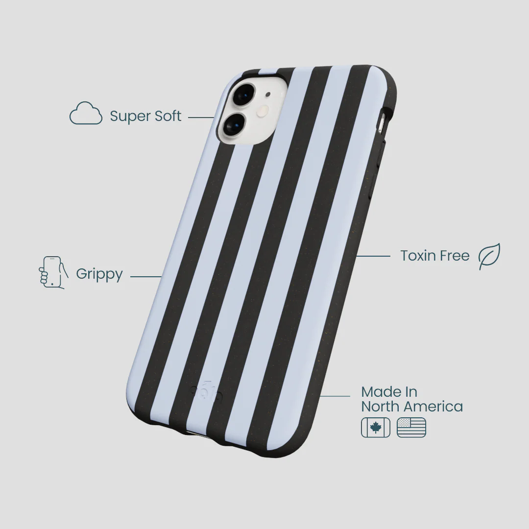 Black Ice Blue Stripes iPhone 11 Case - Image 4