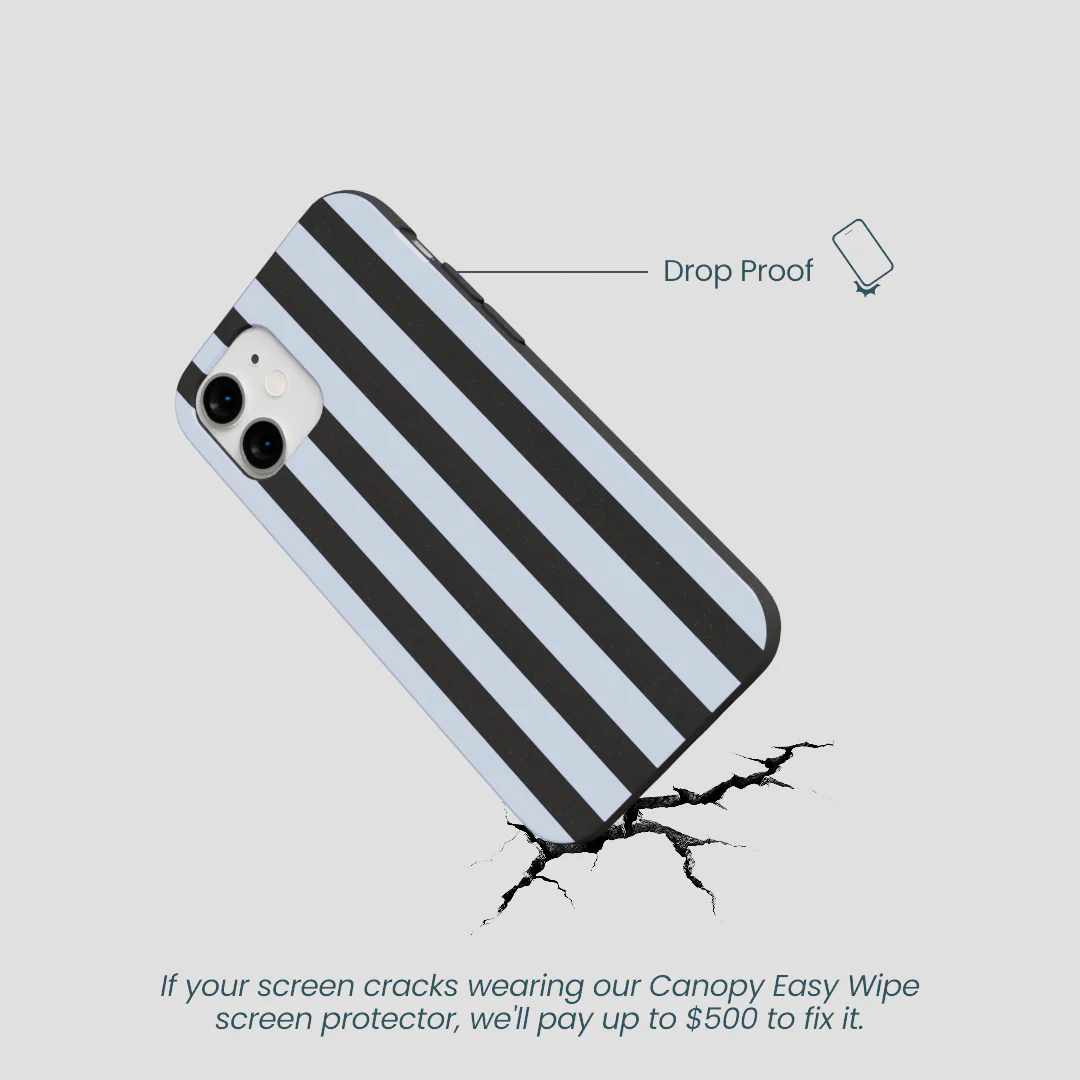 Black Ice Blue Stripes iPhone 12 Mini Case - Image 5