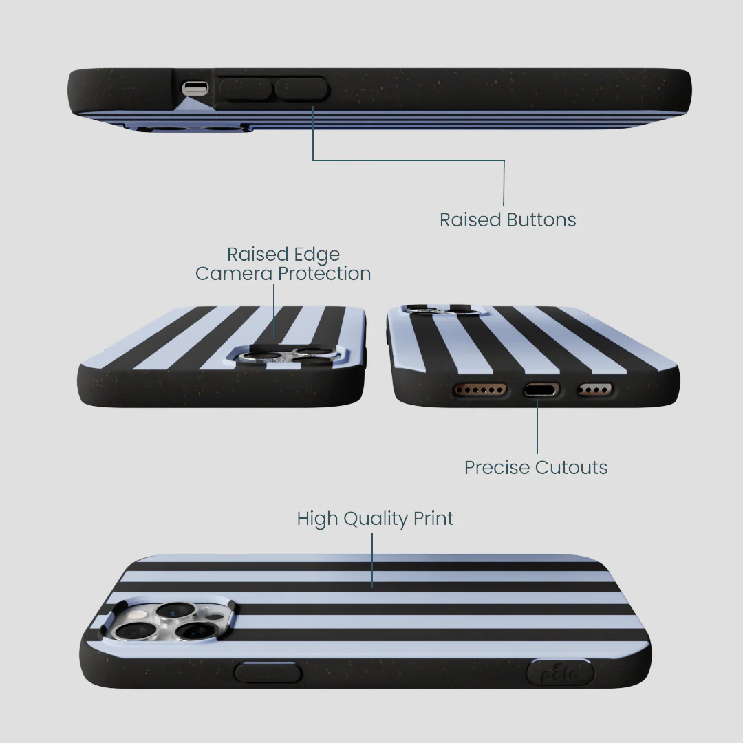Black Ice Blue Stripes iPhone 12 Pro Max Case - Image 3