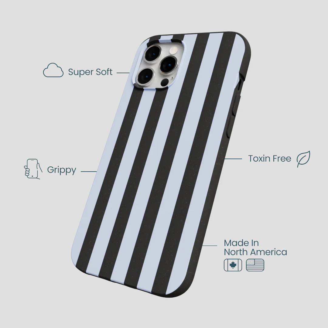 Black Ice Blue Stripes iPhone 12 Pro Max Case - Image 4