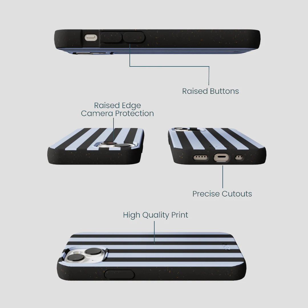 Black Ice Blue Stripes iPhone 13 Mini Case - Image 3