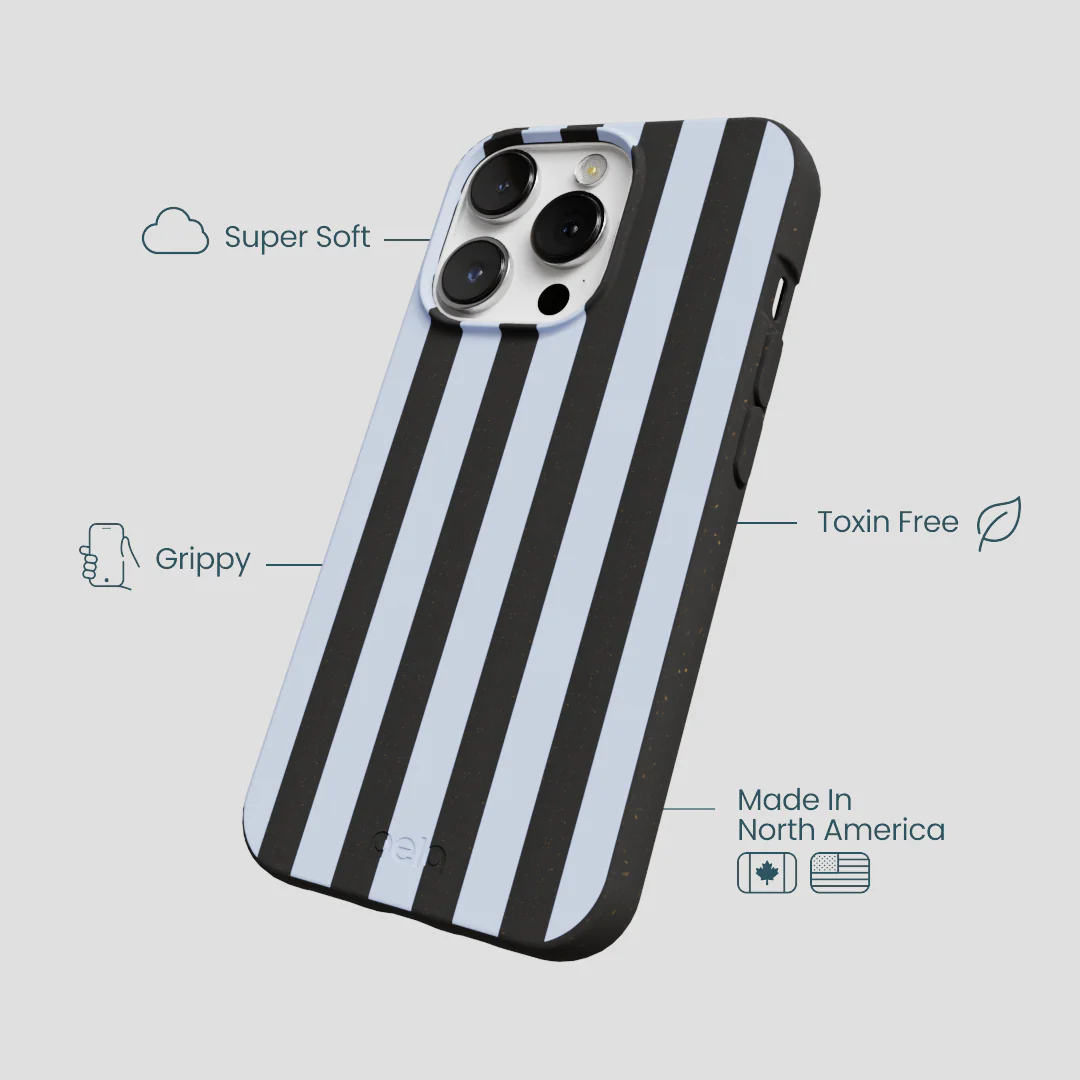 Black Ice Blue Stripes iPhone 13 Pro Max Case - Image 4