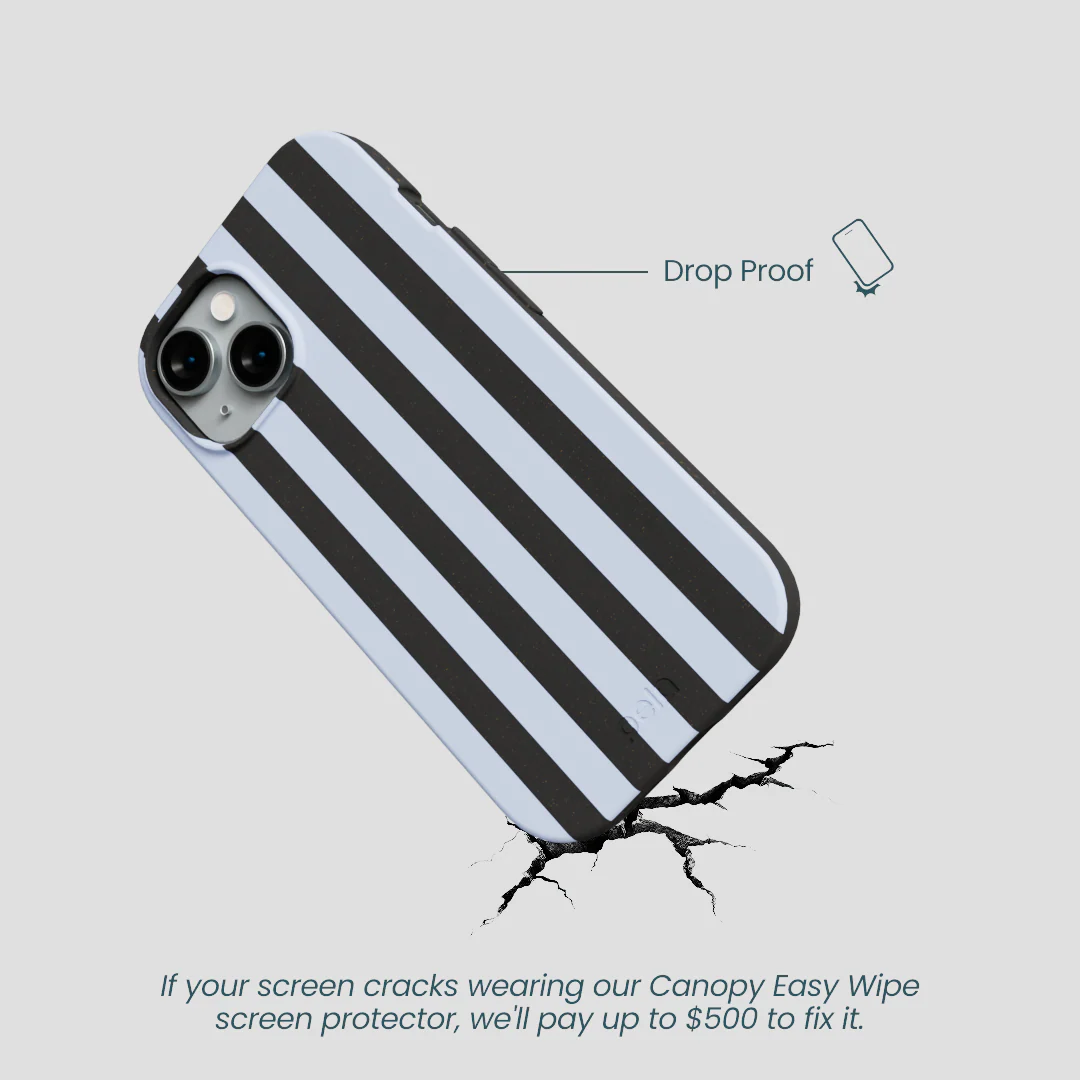 Black Ice Blue Stripes iPhone 14 Case - Image 5