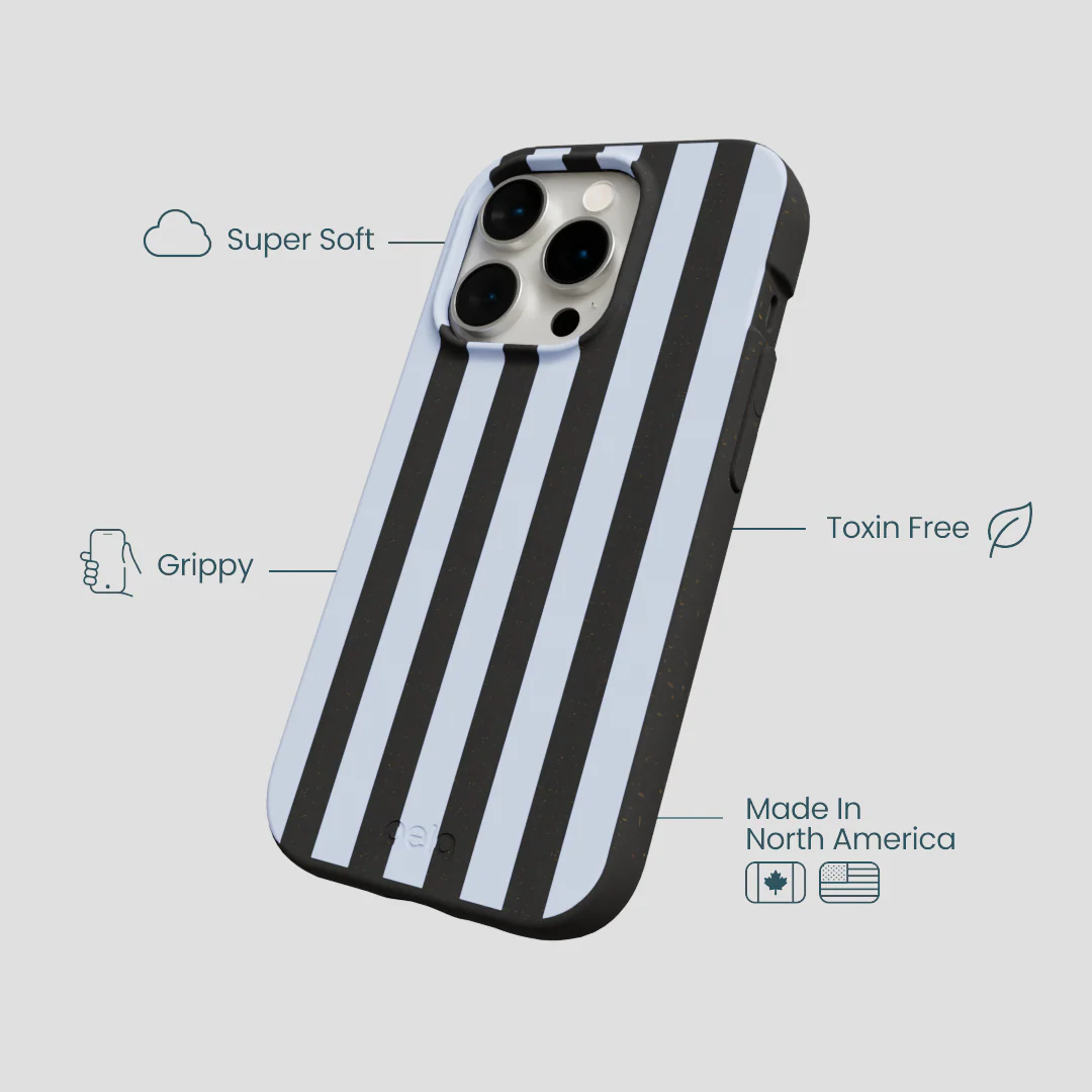 Black Ice Blue Stripes iPhone 14 Pro Case - Image 4