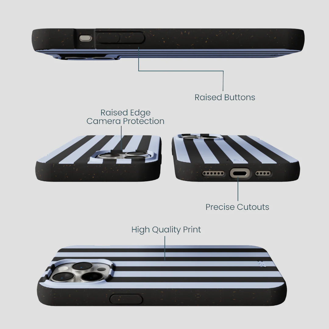 Black Ice Blue Stripes iPhone 14 Pro Max Case - Image 3