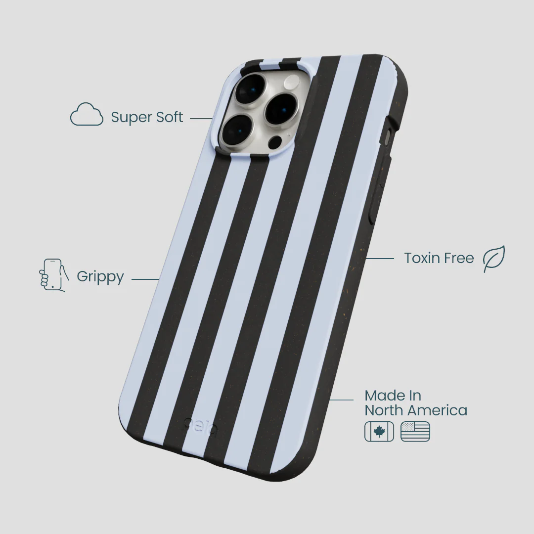 Black Ice Blue Stripes iPhone 14 Pro Max Case - Image 4