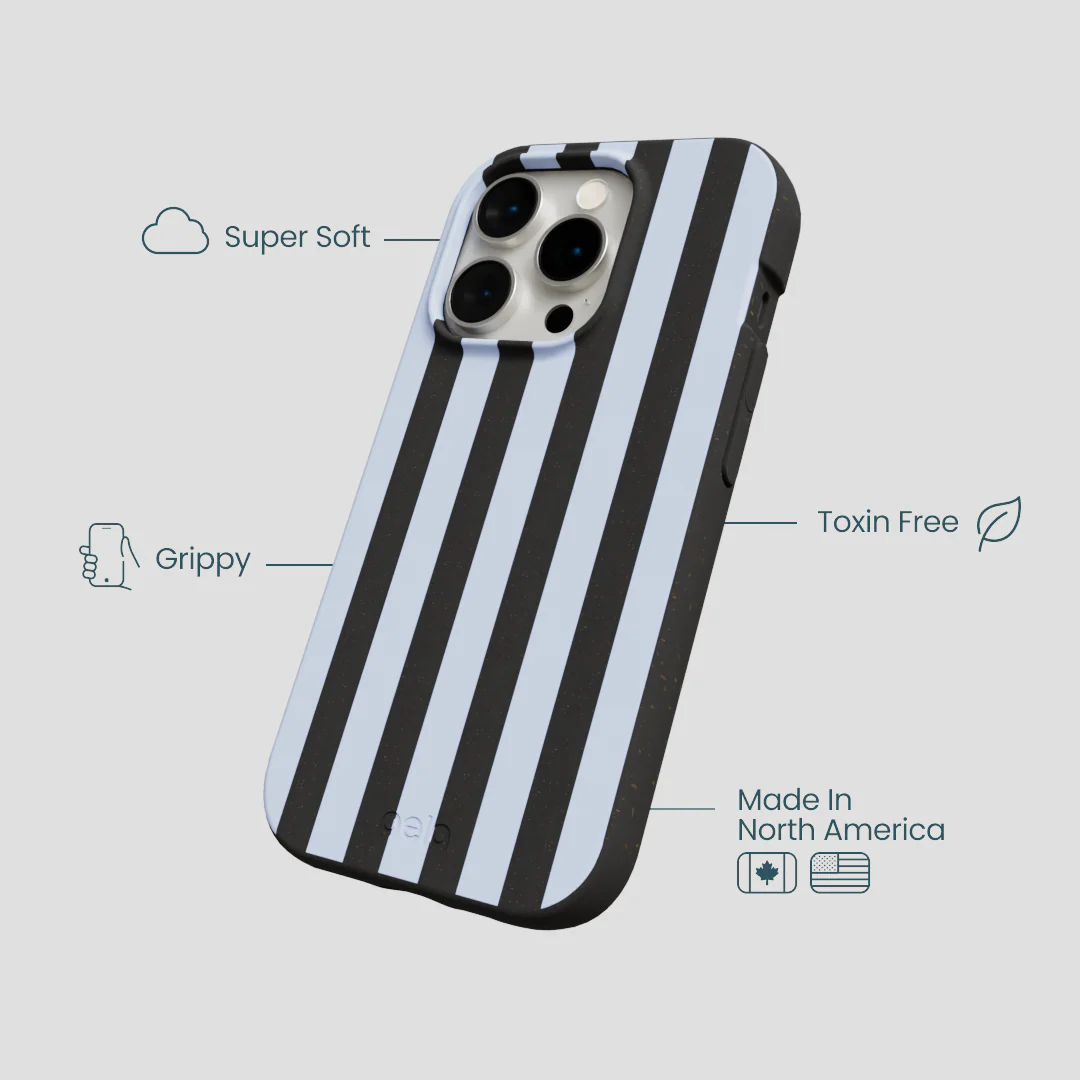 Black Ice Blue Stripes iPhone 15 Pro Case - Image 4