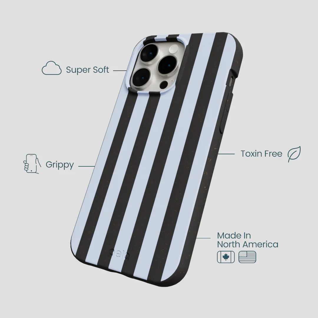 Black Ice Blue Stripes iPhone 15 Pro Max Case - Image 4